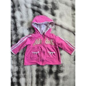 Adidas Pink Hooded Jacket – Toddler Girls 18M (Bow Detail)